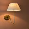 Mid-Century Brass Wall Sconce with Fabric Shade Entryways, Hallways, Bedrooms, Office, Home Decor Gift
