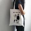 Холстовая сумка-тоут с принтом для девочек, подарок для друга-студента, многоразовая сумка-шопер, женская модная дорожная эко-сумка, женская тканевая сумка
