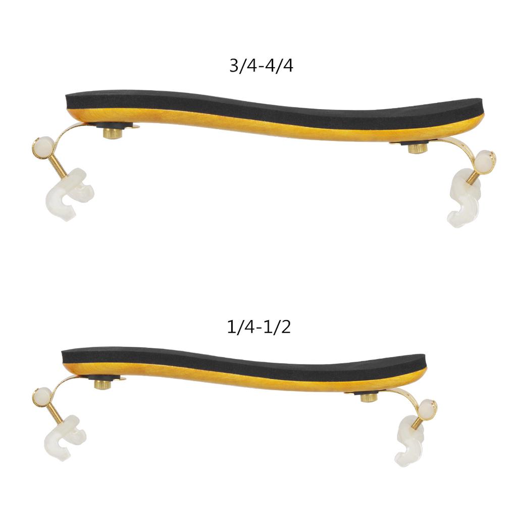 Adjustable Maple Wood Thick Soft Violin Shoulder Rest Padded for 4/4 3/4 Fiddle