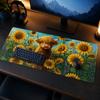 Mouse Pad Highland Cow in Sunflowers Gamer printon demand Large Mousepad XXL Office Carpet Soft Table Mat Desktop Mouse Pad