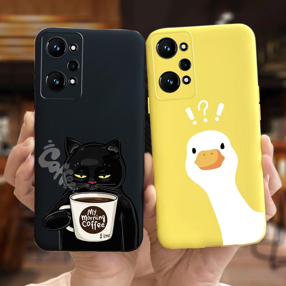 Phone Case For Realme GT Neo2 5G Soft Silicone Coque Funda Cute Cat Moon Night Painting Cover For OPPO Realme GT Neo 2 GTNEO2