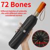 72 Bones Fully Automatic Umbrella For Men'S Large Foldable Black High-End Business Wooden Handle Umbrella