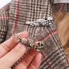 Vintage Halloween Skeleton Brooch Creative Gothic Skull Badge Lapel Pin Halloween Party