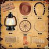 Cowboy Theme Party Home Decoration Set Mini Cowboy Hat Lantern Horseshoe Wagon Wheel Hay Bales Creative Festival Decor Supplies