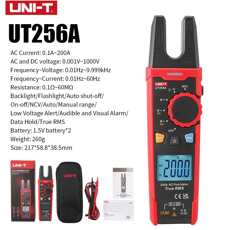 UNI-T вилочный измеритель UT256 60A AC DC ток цифровой клещи True RMS клещи амперметр NCV Ом электрический тестер высокая точность