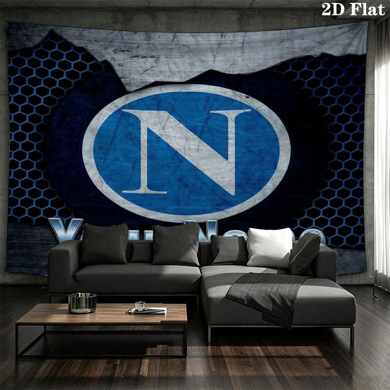 SSC Napoli Custom Name Wall Tapestry Aesthetic Wall Hanging Printed Fabric Blanket Decorative Tapestries for Bedroom Living Room Home Decor
