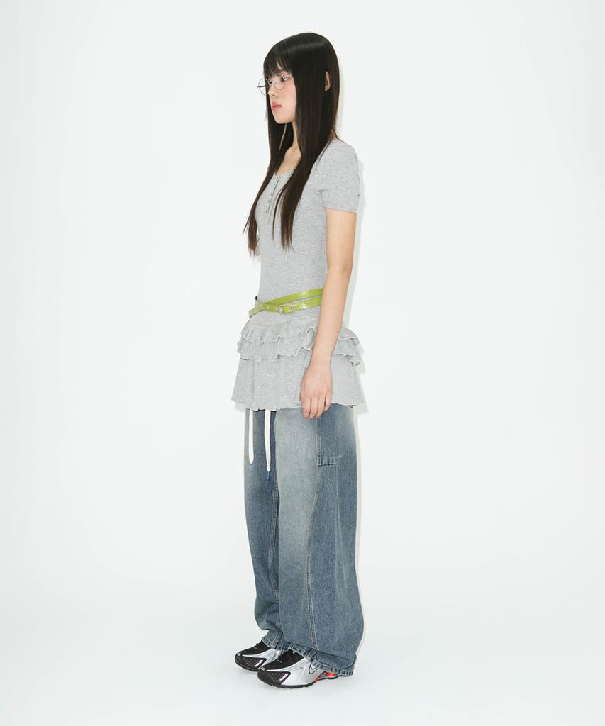 Ratsyu Lotsyou_Henly Neck Dress Melange Gray