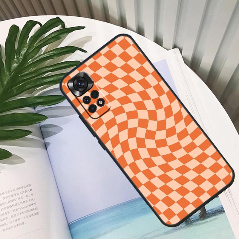 Проверьте оранжево-зеленый моховый твист Funda Для Xiaomi Redmi Note 13 10 11 12 14 15 Pro Plus Чехол Для Redmi 15C 12C 13C 14C 10C 15