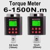 Speciality High Torque Value High Precision Digital Torque Meter 0.1-1500N.m Torque Wrench Including Handle Adapter Test Torque