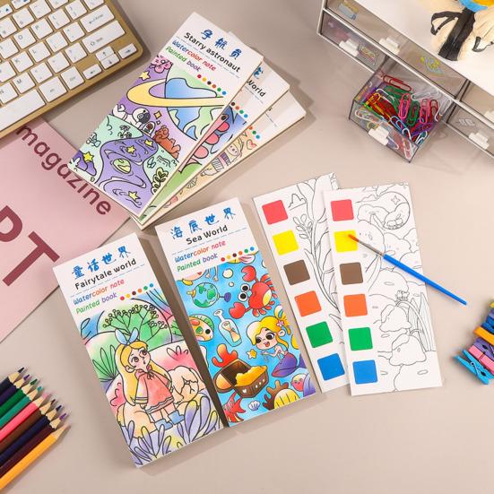 Акварельная книга для рисования Детская акварельная книга с 21 уникальным узором 6 ярких