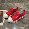 Autumn 4 Color New Women's Shoes 36-43 Thick Soled Versatile Lace-up Small White Shoes Woman Casual Sports Canvas Zipper Shoes