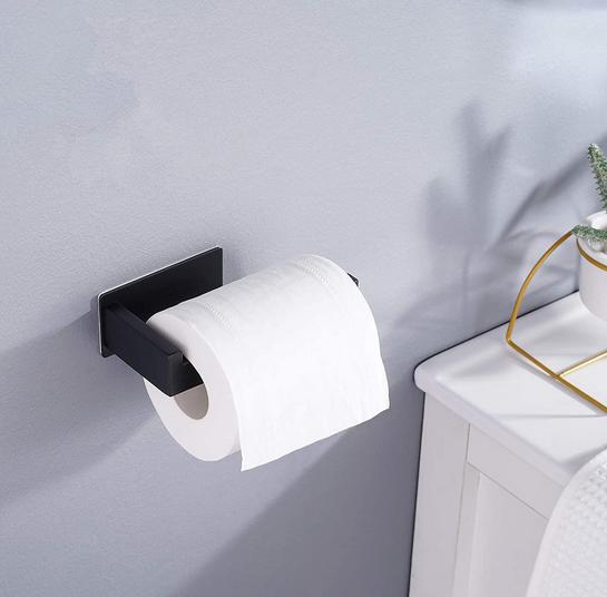 HOMEDEC No-Drill Stainless Steel Paper Towel Holder Self-Adhesive Damage-Free Wall Mount for Bathroom Kitchen Matte Home Hotel