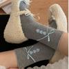 Female Spring and Autumn Pure Cotton Bow Love Ballet Wind Tube Socks