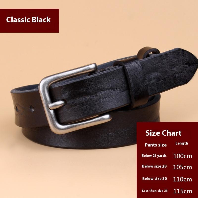 Винтажный кожаный ремень Натуральная кожа Джинсовый Верхний слой Коровья кожа Женский ремень Корейский стиль Повседневный Тонкий Ремень с пряжкой