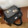 Y2K Women Ita Backpacks Fashion DIY Badge Knapsack Cute Girl Transparent Pocket Casual Nylon Large Capacity Shoulder Bag Handbag