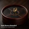 Round Rubberwood Snack Box Compartmentalized Dry Fruit Holder Multi-Use for Home