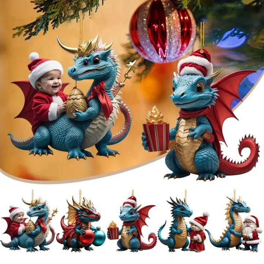 Car Ornament Acrylic Dragon Pendant Xmas Dragon Home Decoration  Christmas Tree Decor