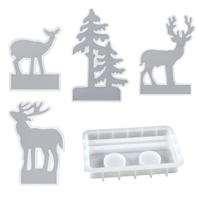 Стоящий лось форма из смолы для рождественской елки настольная подставка для свечей силиконовая форма для DIY праздничного декора рукоделия