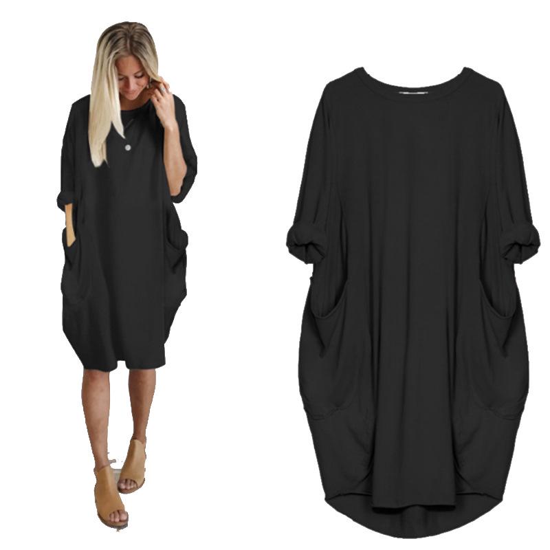 Элегантное повседневное платье миди европейской и американской моды больших размеров для женщин