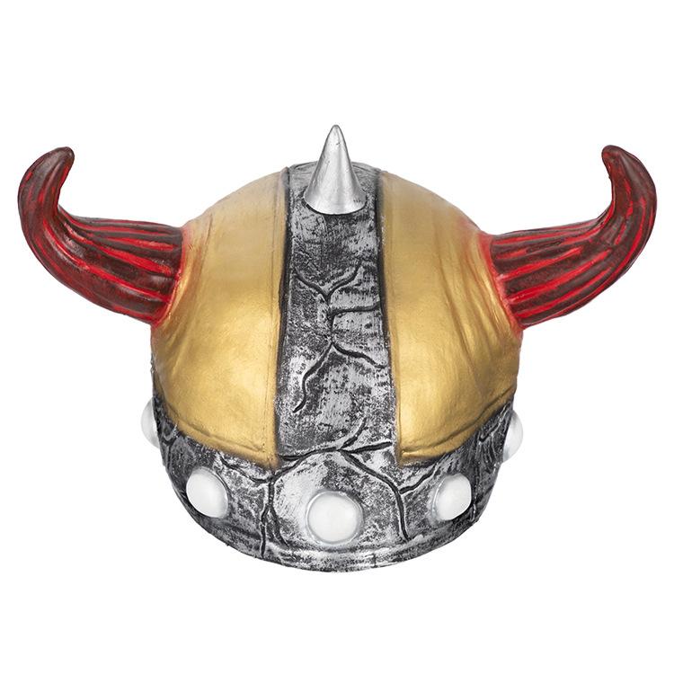Halloween mask, latex headgear, Viking-style helmet, suitable for bar parties, live performances, and masquerade balls