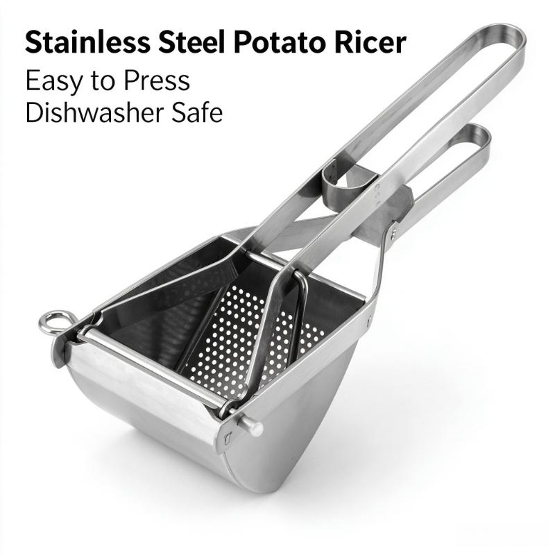 Lihe Stainless Steel Potato Ricer, Manual Masher For Potato, Sweet Potato, Pumpkin & Baby Food