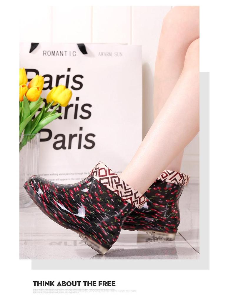 Женские хрустальные износостойкие камуфляжные резиновые сапоги - Модная, нескользящая, всесезонная уличная обувь.