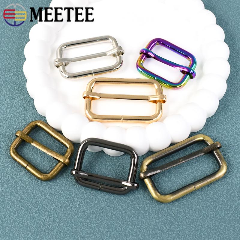 10 шт. Meetee 13-50 мм Металлическая пряжка для ремней рюкзака, регуляторы, пряжки, регулятор стропы, застежка, DIY, фурнитура для сумок, ремесел