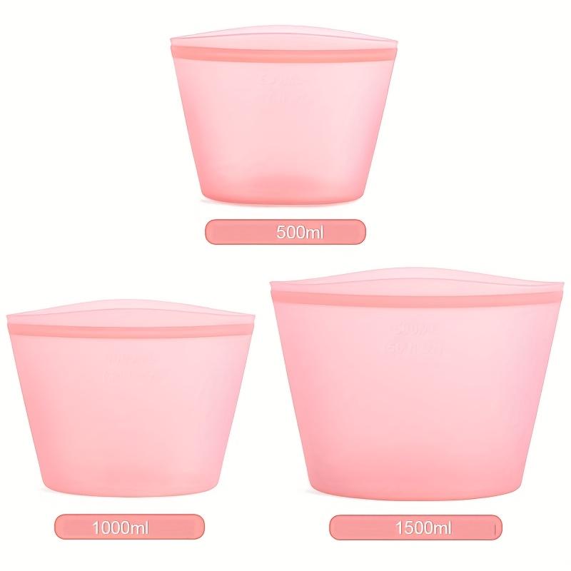 3PCS Silicone Food Storage Bag Reusable Stand Up Zip Leakproof Containers Fresh Bag Food Storage Fresh Wrap Ziplock
