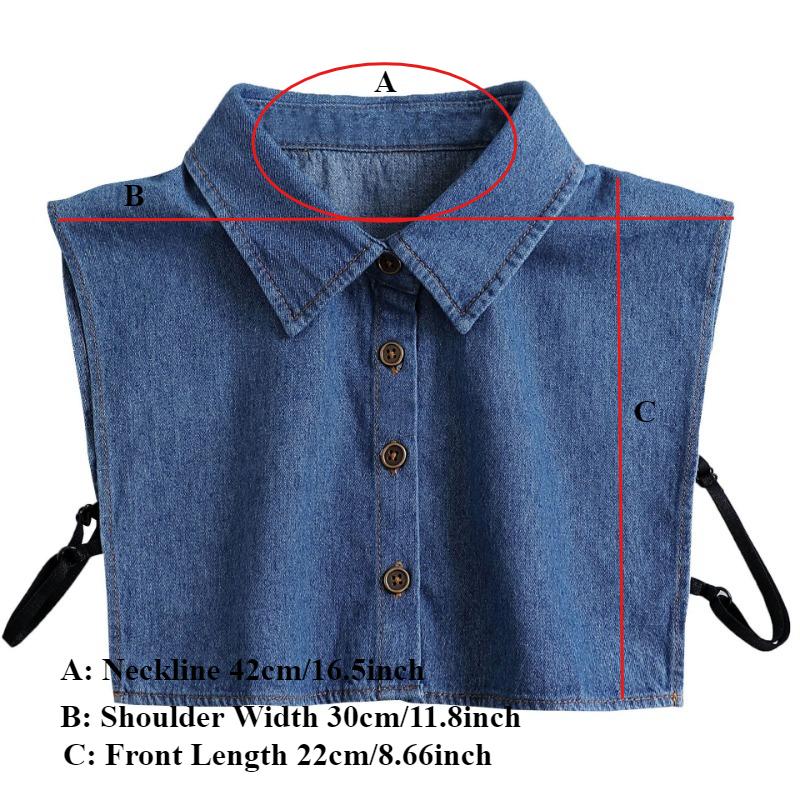 Denim Shirt Fake Collar for Men's and Women's Spring Sweater False Collar Korean Autumn Decorative Pointed Lapel Collar