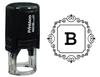 Printtoo Square Swirl Border Alphabet B Monogram Initial Self Inking Rubber Stamp Office