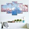Canvas Painting 5 PieceJapanese Landscape Mount Fuj iCherry Blossom Scenery Volcano Modern Wall Art Decoration Posters Prints