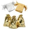 50Pcs Gold Gift Drawstring Adjustable Jewelry Packing Fabric Bag Wedding Wedding Gift Bag Party Storage Pouches Small Businesses