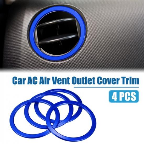 Накладка-кольцо на дефлектор воздуховода для Toyota Tundra 2014- Синий (Набор из 4)