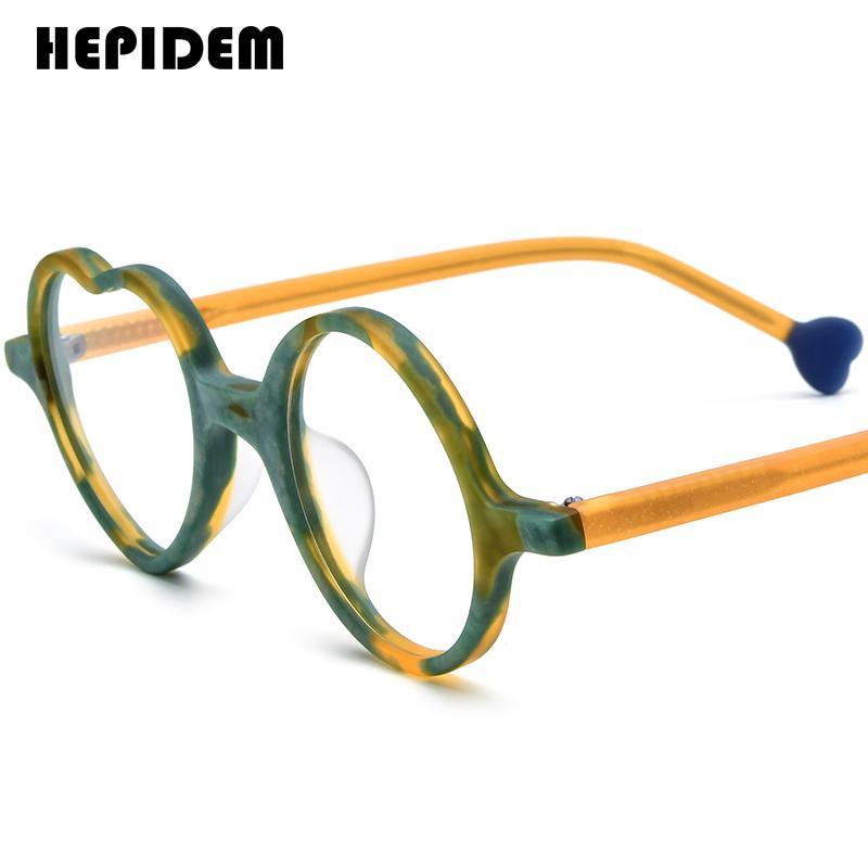 Оправа для очков FONEX HEPIDEM из ацетата Мужская Новая Круглая Дизайн Бренда Очки Женские Ретро Винтажные Очки Японские Очки 9356