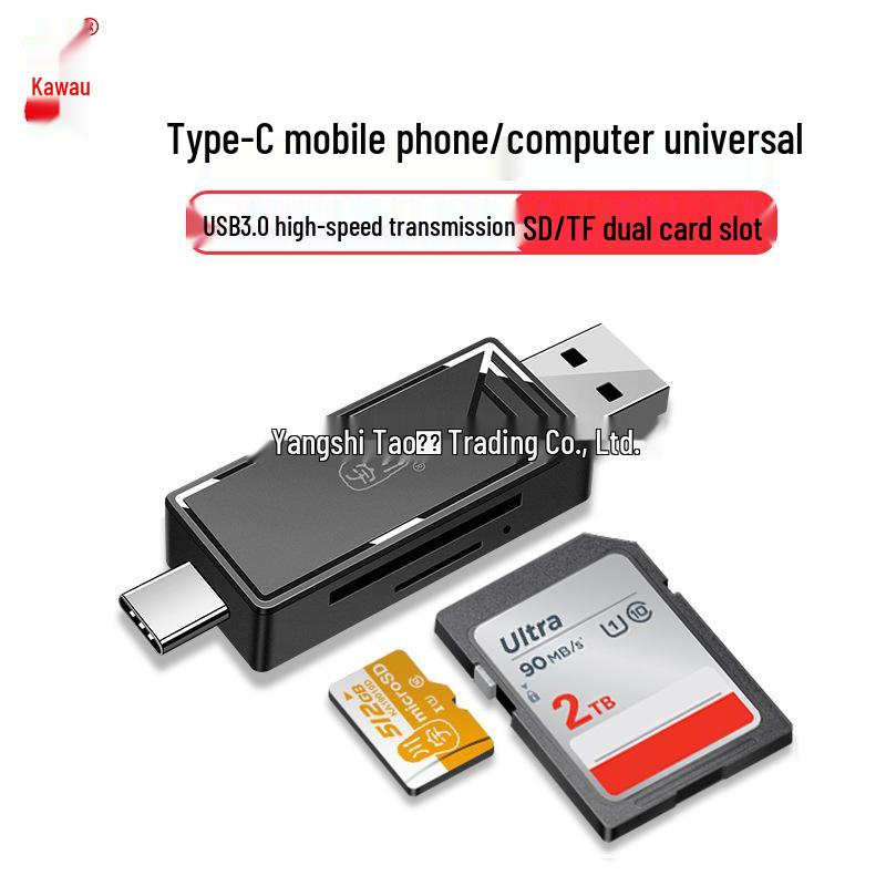 USB 3.0 кард-ридер Kawuyu: Высокоскоростной универсальный конвертер SD/TF, Type-C OTG для телефонов и компьютеров