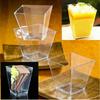25pcs 60ml Mini Dessert Cups Square Plastic Cups Reusable Jelly Mousses Appetizer Cup Food Container Party Birthday Decor