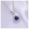 Natural Amethyst 925 Silver Heart Shape Pendant Amethyst Sterling Silver Pendant