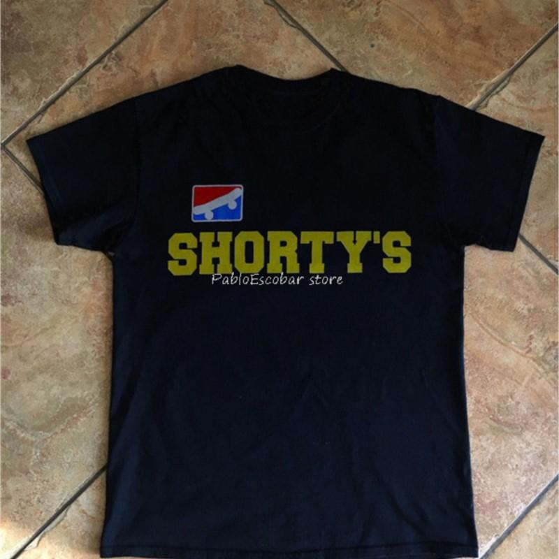SHORTYS SKATEBOARD Vintage T Shirt Homme 90s Skate Brand Cotton T-shirt Male Summer Tshirt Euro Size