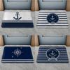 Anti-slip door mat, nautical compass sailboat rope anchor decorative floor mat, indoor and outdoor bathroom carpet