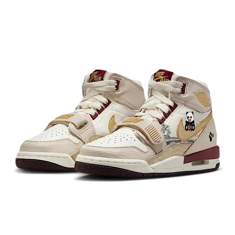 Jordan Legacy 312 Акварельный Пейзаж, Милый Панда Нескользящие Износостойкие Высокие Винтажные Баскетбольные Кроссовки IB4914-161(Команда56-)
