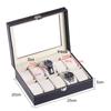 Коробка для хранения часов. Витрина с 10 слотами. Органайзер из настоящего стекла со стеклянной крышкой в ​​рамке. Элегантный контраст.