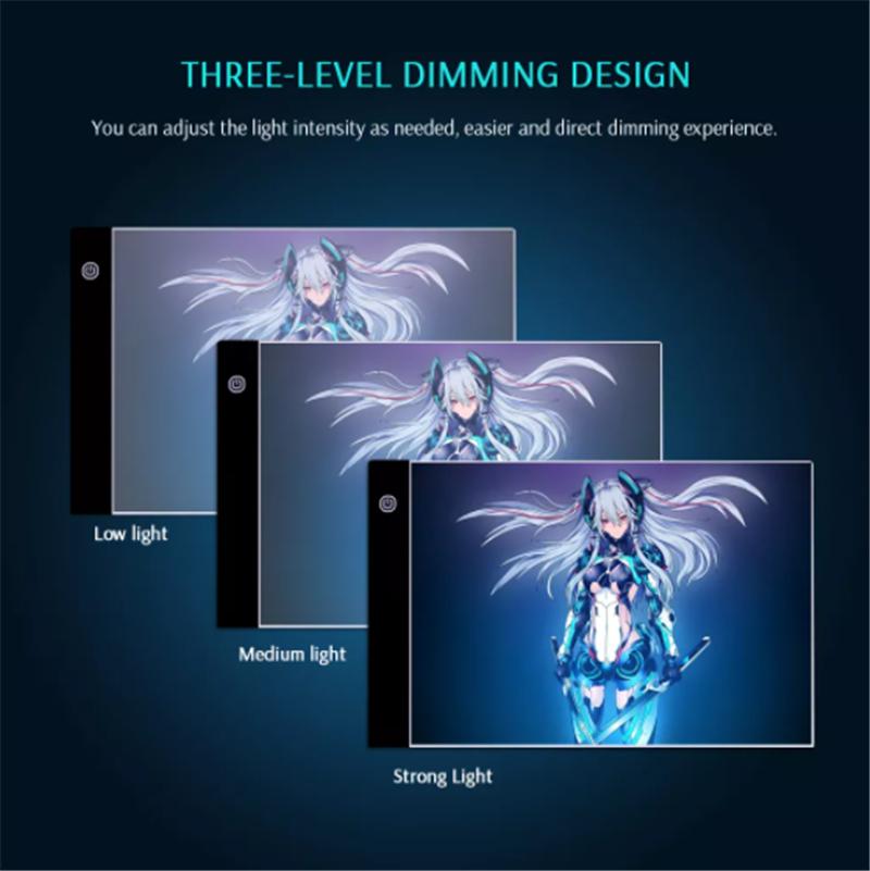LED Copying Table Children Drawing Board Transparent Copying Table Adjustable Brightness Night Light Notebook