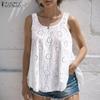 Women Casual U-Neck Hollow Out Sleeveless Tank Tops