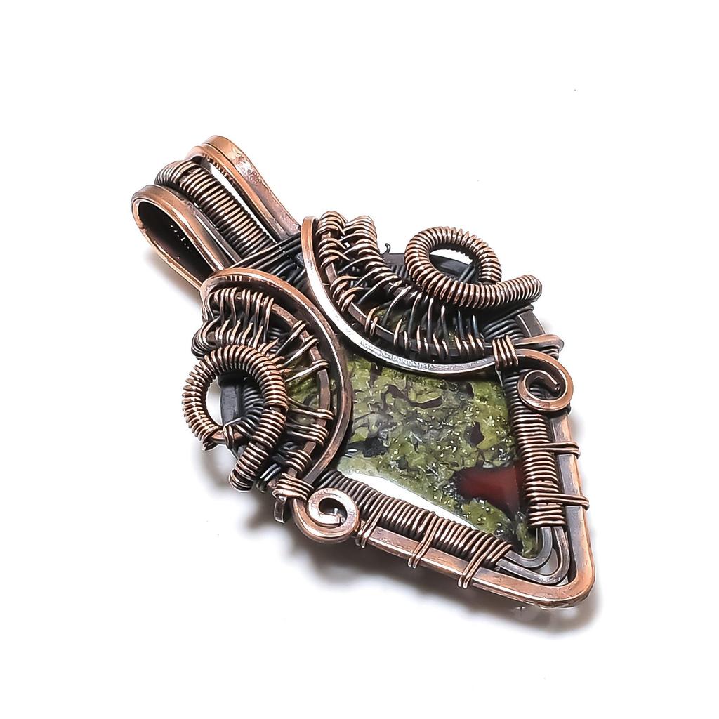 Подвеска из яшмы Драконьей крови, обернутая медной проволокой 999 пробы, Ювелирные изделия с подвеской из драгоценного камня ручной работы, Подарки для жены, Новая подвеска