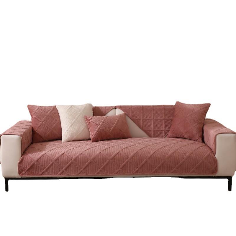 Однотонная супермягкая плюшевая подушка для дивана, новая зимняя подушка, нескользящий чехол для дивана, чехол Four Seasons, тканевое полотенце.