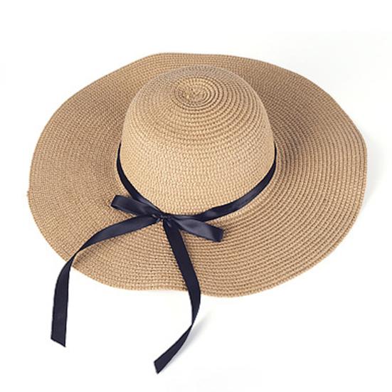 Women Straw Hat Wide Brim Lace-up Lightweight Quick-Drying Hat Hiking Sun Protection Hat Walking Neck
