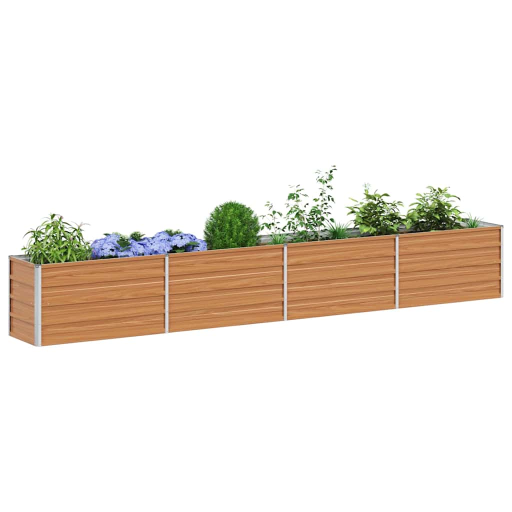 Raised Garden Bed Light Brown 320 x 40 x 45 cm Galvanized Steel