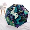 1pc Fantasy Unicorn Automatic Open/Close Umbrella, Windproof, Folding Compact Umbrella with Lightweight Design for Women/Men066