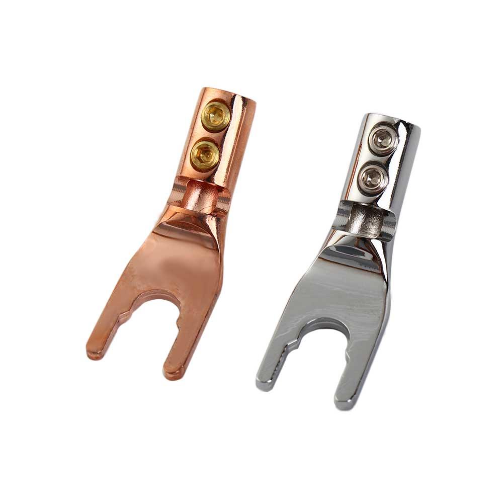 Plug Spade Adapter Audio Amplifier Adapter Y Type Binding Post U/Y Fork Spade Male Hifi Banana Plug