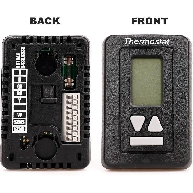 RV Thermostat 94303382 12V,9430,Replacement Black Digital RV Thermostat Hot/Cool Compatible Machine 9430-338